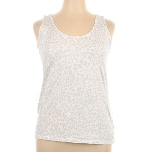 Old Navy Leopard Print Tank Top XL | White & Gray Animal Print Layering Basic